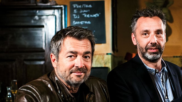 Stefan Gubser und Markus Welter in einer Bar. Stefan Gubser und Markus Welter in einer Bar.