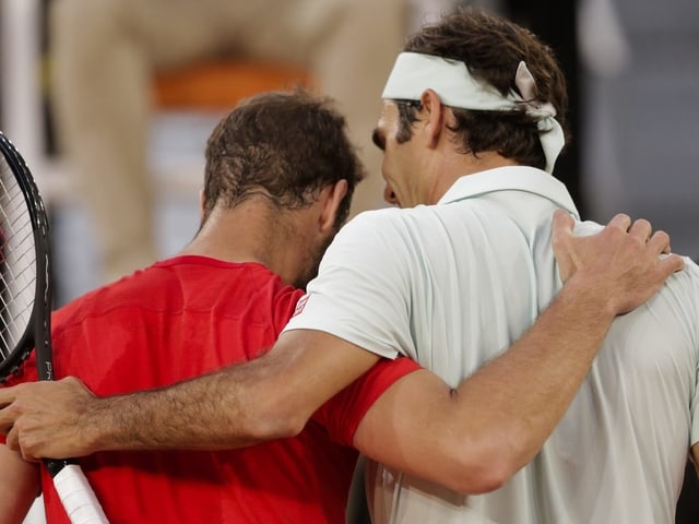 Richard Gasquet und Roger Federer. Richard Gasquet und Roger Federer.