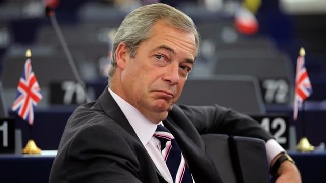 Der EU-Parlamentarier Nigel Farage bei einer Debatte in Strassburg Der EU-Parlamentarier Nigel Farage bei einer Debatte in Strassburg