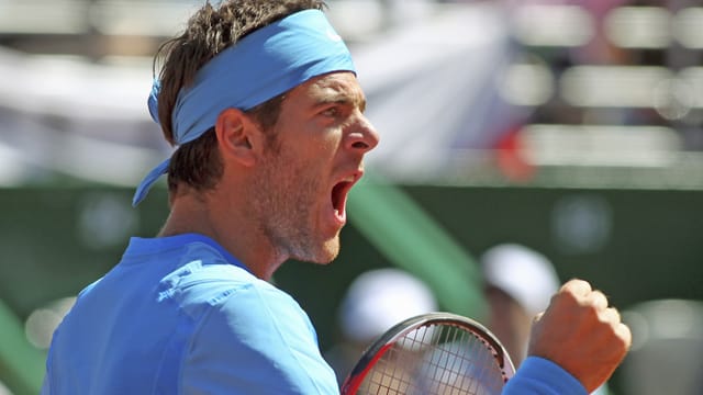 Juan Martin Del Potro: Solche Jubelposen gibt es Anfang Februar in der Daviscup-Begegnung Argentinien-Deutschland nicht. Juan Martin Del Potro: Solche Jubelposen gibt es Anfang Februar in der Daviscup-Begegnung Argentinien-Deutschland nicht.