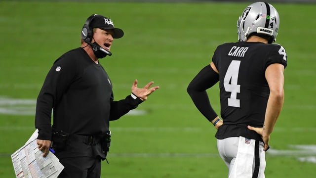 Jon Gruden, Coach der Las Vegas Raiders. Jon Gruden, Coach der Las Vegas Raiders.
