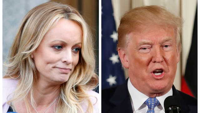 Stormy Daniels und Donald Trump, Fotomontage Stormy Daniels und Donald Trump, Fotomontage