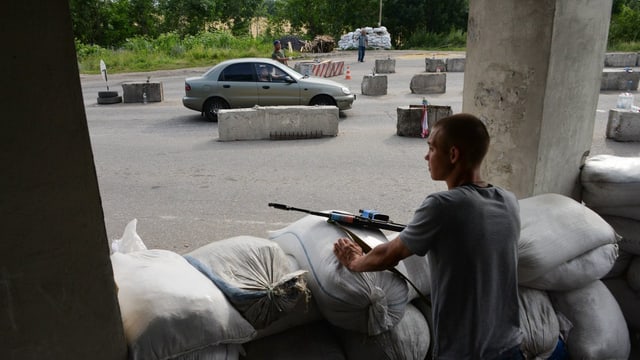Checkpoint in der Region Lugansk.
