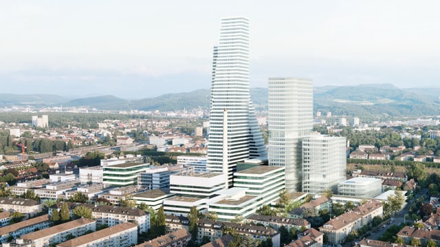 Visualisierung der neuen Roche-Bauten. Visualisierung der neuen Roche-Bauten.