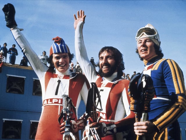 Heini Hemmi, Ingemark Stenmark e Ernst Good Heini Hemmi, Ingemark Stenmark e Ernst Good