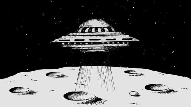 Raumschiff auf dem Mond