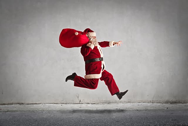 Weihnachtsmann rennt Weihnachtsmann rennt