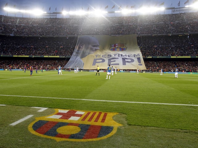 Bei seinem Abschied huldigten die Barça-Fans Guardiola. Bei seinem Abschied huldigten die Barça-Fans Guardiola.