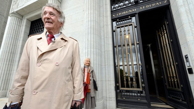 Franz Weber vor dem Bundesgericht in Lausanne am 22. Mai 2013. Franz Weber vor dem Bundesgericht in Lausanne am 22. Mai 2013.