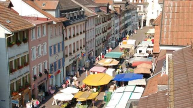 Blick von oben auf die Altstadt und den Markt. Blick von oben auf die Altstadt und den Markt.