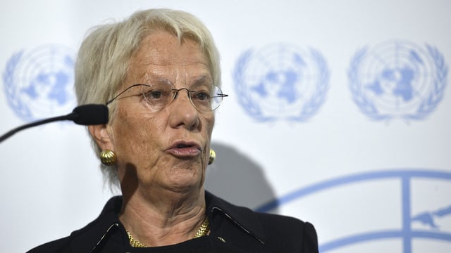 Carla Del Ponte an einer Medienkonferenz zu Syrien Carla Del Ponte an einer Medienkonferenz zu Syrien