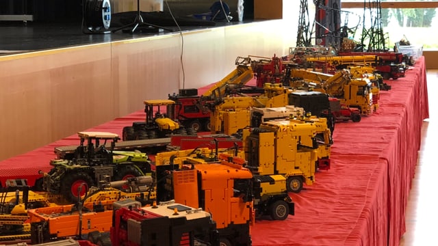 Lego-Ausstellung in Arbon, Aufbauarbeiten Lego-Ausstellung in Arbon, Aufbauarbeiten