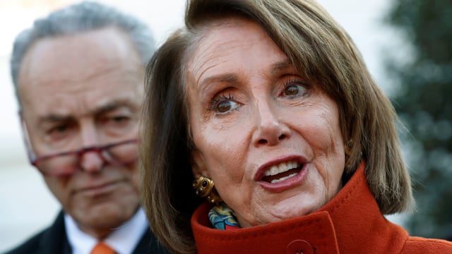 Die demokratischen Fraktionsführern im Kongress, Chuck Schumer (links) und Nancy Pelosi. Die demokratischen Fraktionsführern im Kongress, Chuck Schumer (links) und Nancy Pelosi.