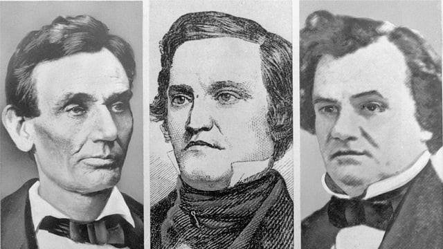 Abraham Lincoln, John C. Breckinridge, und Senator Stephen A. Douglas (v.l.n.r.) Abraham Lincoln, John C. Breckinridge, und Senator Stephen A. Douglas (v.l.n.r.)