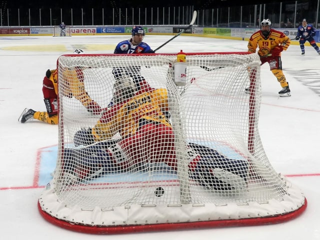 Langnau-Goalie Robert Mayer. Langnau-Goalie Robert Mayer.