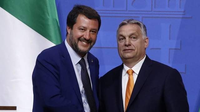 Italiens Premier Matteo Salvini und sein ungarischer Amtskollege Viktor Orban trafen sich Anfang Mai in Budapest. Italiens Premier Matteo Salvini und sein ungarischer Amtskollege Viktor Orban trafen sich Anfang Mai in Budapest.