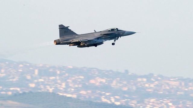 Der Gripen in der Luft. Der Gripen in der Luft.