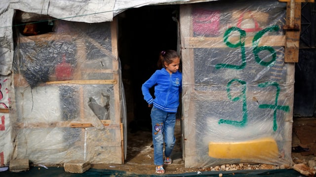 Mädchen in einem syrischen Flüchtlingslager Mädchen in einem syrischen Flüchtlingslager