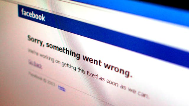 Fehlermeldung auf der Website von Facebook Fehlermeldung auf der Website von Facebook