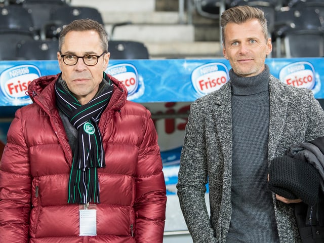 Hüppi und Sutter am Samstag im Stade de Suisse. Hüppi und Sutter am Samstag im Stade de Suisse.