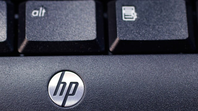 Logo HP auf Computer Logo HP auf Computer