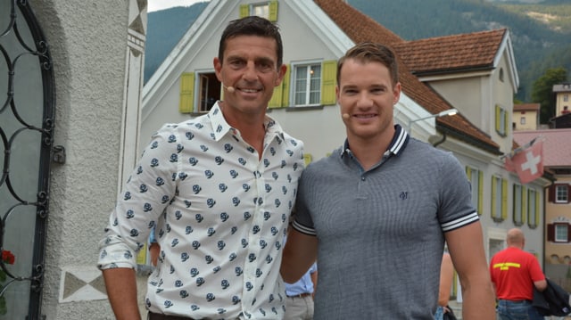 Roman Kilchsperger und Dario Cologna machen zusammen eine gute Falle.