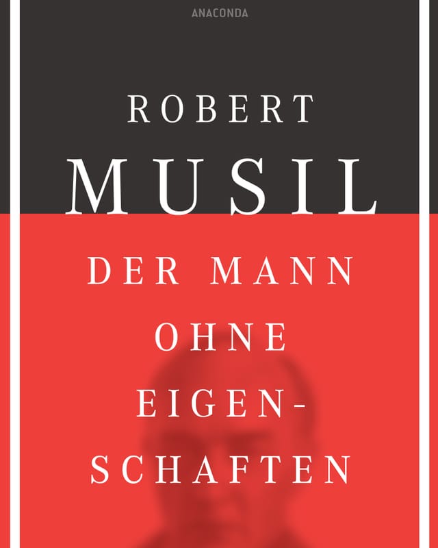 Buchumschlag mit Text: Robert Musil - Der Mann ohne Eigenschaften Buchumschlag mit Text: Robert Musil - Der Mann ohne Eigenschaften
