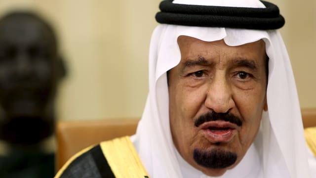 Nahaufnahme von König Salman. Nahaufnahme von König Salman.
