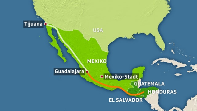 Geografische Karte Mexiko und die USA Geografische Karte Mexiko und die USA
