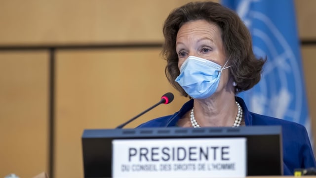 Elisabeth Tichy-Fisslberger eröffnet die 45. Sitzung des Menschenrechtsrats in Genf. Elisabeth Tichy-Fisslberger eröffnet die 45. Sitzung des Menschenrechtsrats in Genf.