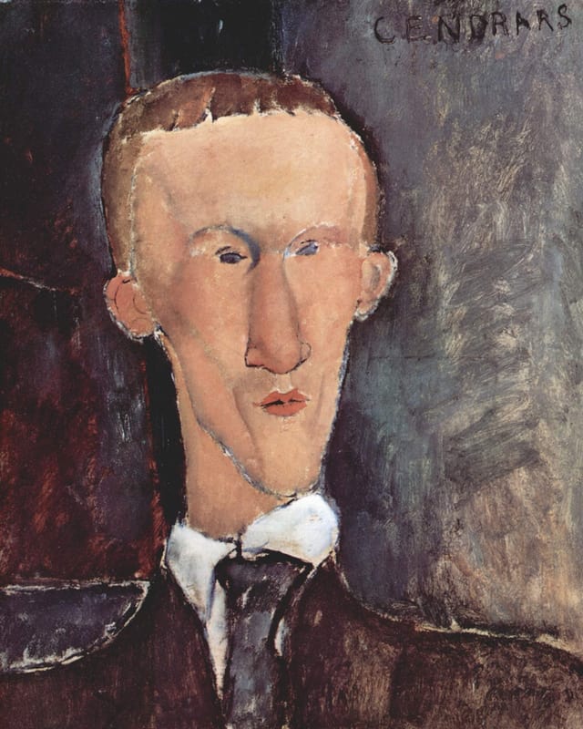 Mit groben Pinselstrichen hat Amedeo Modigliani den schweizer Schriftsteller als hageren jungen Mann gemalt. Das Farbspektrum reicht von Blau bis Schwarz. Mit groben Pinselstrichen hat Amedeo Modigliani den schweizer Schriftsteller als hageren jungen Mann gemalt. Das Farbspektrum reicht von Blau bis Schwarz.