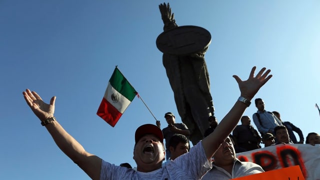Demonstranten in Tijuana. Demonstranten in Tijuana.