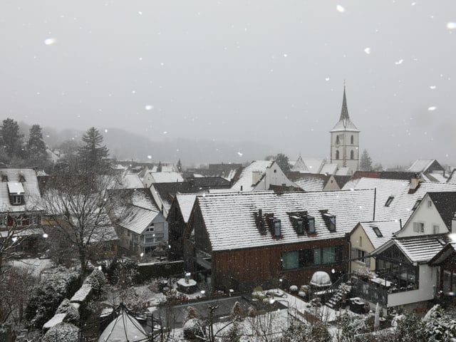 Blick auf Dächer. Blick auf Dächer.