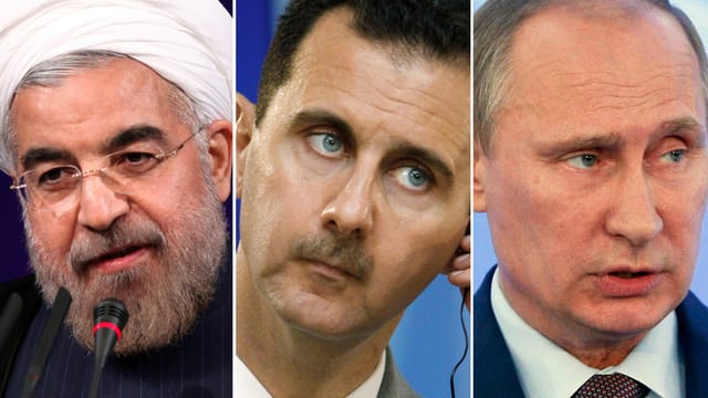 Ruhani, Assad, Putin. Ruhani, Assad, Putin.