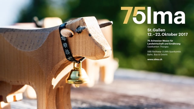 Holzkuh auf Plakat der 75. Olma Holzkuh auf Plakat der 75. Olma
