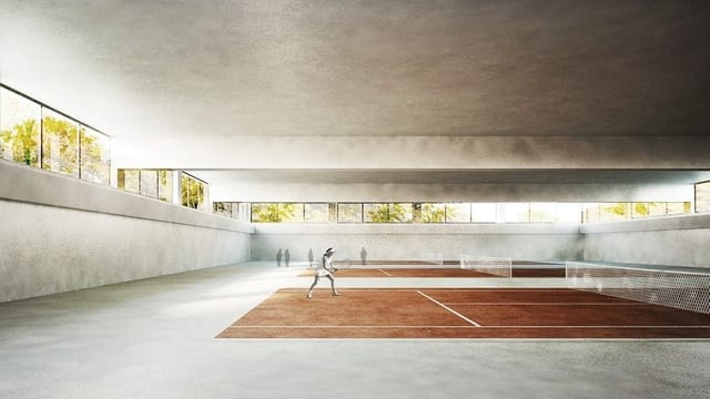Visualisierung der Halle. Visualisierung der Halle.