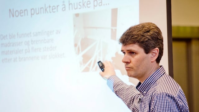 Der schwedische Brandexperte Håkon Winterseth bei der Vorstellung der Ergebnisse. Der schwedische Brandexperte Håkon Winterseth bei der Vorstellung der Ergebnisse.