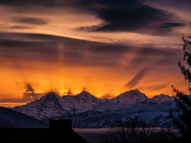 Oranger Himmel.