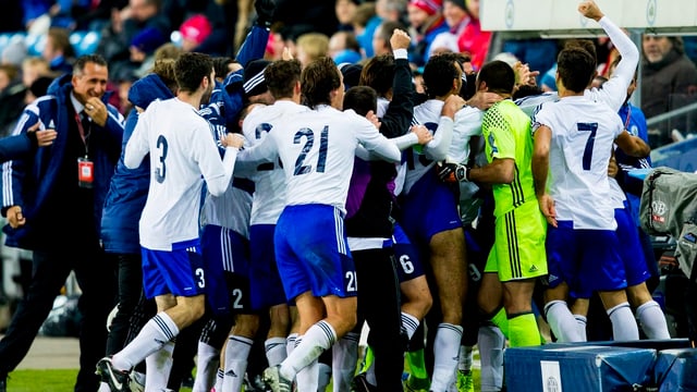 Die San-Marino-Spieler feiern das 1:1 gegen Norwegen Die San-Marino-Spieler feiern das 1:1 gegen Norwegen