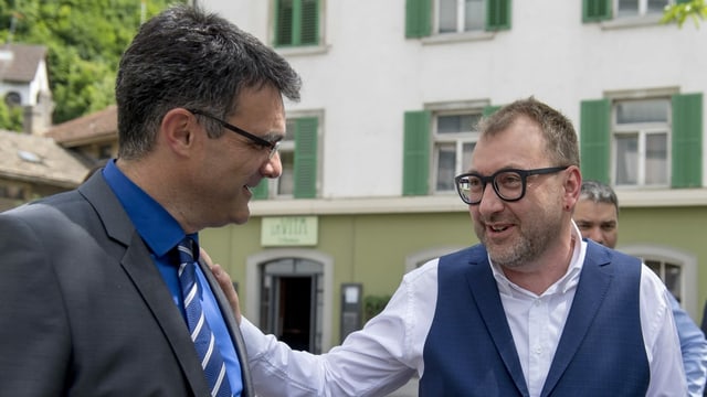 Maletg cun Marcus Caduff e Peter Peyer tar lur elecziun 2018. Maletg cun Marcus Caduff e Peter Peyer tar lur elecziun 2018.