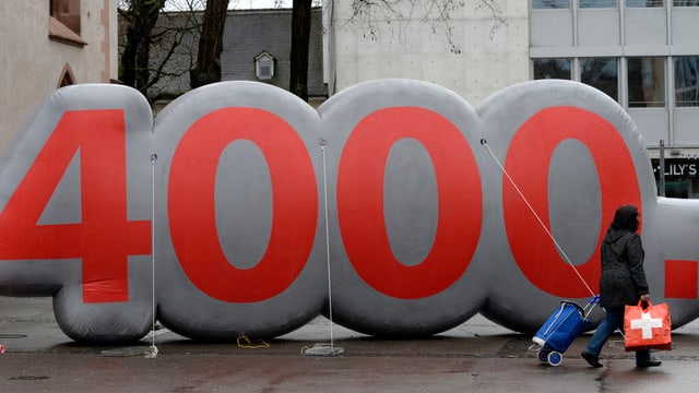 Die Zahl 4000 als grosser Ballon. Die Zahl 4000 als grosser Ballon.