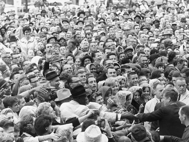 John F. Kennedy wird in Fort Worth in Texas gefeiert.