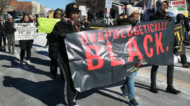Afroamerikanische Aktivisten in Anacostia am Martin-Luther-King-Day. Afroamerikanische Aktivisten in Anacostia am Martin-Luther-King-Day.
