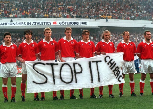 Ohrel, Sforza, Knup, Henchoz, Fournier, Sutter, Hottiger und Quentin Ohrel, Sforza, Knup, Henchoz, Fournier, Sutter, Hottiger und Quentin
