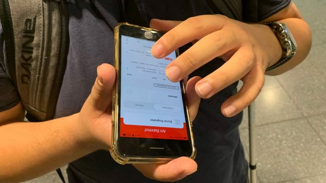 Test der Blinden-App am Bahnhof Test der Blinden-App am Bahnhof