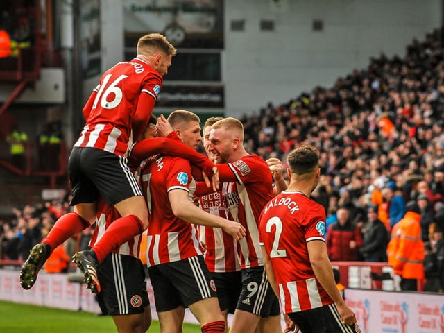 Die Spieler von Sheffield United im Freudentaumel. Die Spieler von Sheffield United im Freudentaumel.