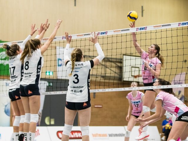Szene aus einem Volleyball-Spiel. Szene aus einem Volleyball-Spiel.
