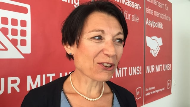 Yvonne Feri an einer Veranstaltung der SP. Yvonne Feri an einer Veranstaltung der SP.