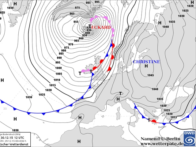 Eine Wetterkarte Eine Wetterkarte