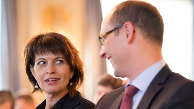 Martin Candinas zusammen mit Bundesräton Doris Leuthard. Martin Candinas zusammen mit Bundesräton Doris Leuthard.